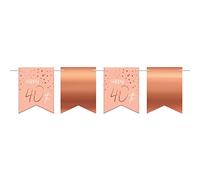 Folat 67440 Bunting Garland Elegante Rubor exuberante 40 años-6 m, color rosado