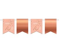 Folat 67470 Bunting Garland Elegante Rubor exuberante Años-6 m, color rose gold, Número 70