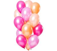 Folat 69765 Globos Flamingo Melocotón Metálico 30cm - 15 piezas Globos de látex para Aire y Helio para Fiestas, Cumpleaños, Bodas