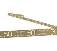 Folat B.V. Cinta de Barrer 50 para Bodas Doradas, PVC, 15 m x 7,5 cm Aprox.