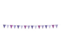 Folat B.V.- Folat 24336 Papel Morado Guirnalda de banderines-Posh Purple-6 Metros Fiesta para Festivales, carnavales, decoración de cumpleaños, Color