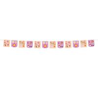 Folat B.V.-Folat 25034 Retro Hippie Estandarte Bandera-Boho Girlz-6 metros-Signo de la paz Flor de margarita arcoíris para suministros de decoración de fiestas infantiles, color rosado