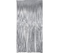 Folat B.V.-Folat 27585 Cortina Laser Beam Silver-1 x 2 m-Serpentinas de aluminio para bodas, fiestas, fotomatón y decoración de escenarios de festivales, color plateado