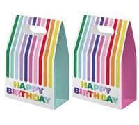 Folat B.V.- Folat 27799 Decoración de cumpleaños Coloridas-Bolsas de Regalo-Stripetastic-6 Piezas-Artículos de Fiesta para niños y Adultos, Multicolor BV