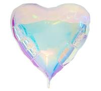 Folat B.V.- Folat 62944 Globo de corazón gigantes XXL Iridescentes 103 x 107 cm - Decoración romántica para San Valentín, Compromisos, La Boda, Baby showers y Aniversarios, Color