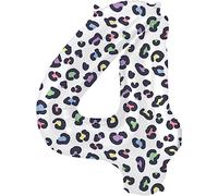 Folat B.V.-Folat 63914 Aluminio Número Figura 4 Bright Panther Blanco Negro 86 cm-decoración globos de helio para cumpleaños, aniversario, color colourful, cm