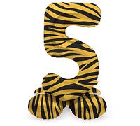 Folat B.V.-Folat 63955 Aluminio Número Figura 5 Tiger Chic Naranja 72 cm-decoración globos para cumpleaños, aniversario (no se necesita helio), color carbón, talla única