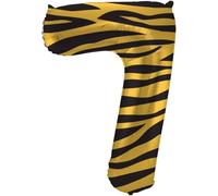 Folat B.V.-Folat 64167 Aluminio Número Figura 7 Tiger Chic Naranja 86 cm-decoración globos de helio para cumpleaños, aniversario, color carbón, cm