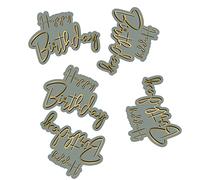 Folat B.V.-Folat 68491 Golden Dawn Confeti de Mesa Happy Birthday Gris Oro 45 piezas-Confetti para Fiestas, ideal para decorar cumpleaños, color, 5 cm