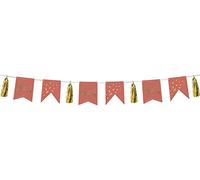 Folat B.V.- Folat 68494 Golden Dusk Banderines Happy Birthday Rosado Oro 4 Metros-Cartel Feliz Fiestas Ideal para Decorar cumpleaños Infantiles, Color