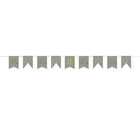 Folat B.V.- Folat 68507 Golden Dawn Banderines con Numero Happy Birthday Gris Oro 4 Metros-Cartel Feliz Fiestas Ideal para Decorar cumpleaños Infantiles, Color