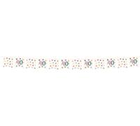 Folat B.V.- Folat Decoración Blanca con Estrellas de Colores-Guirnalda de banderines-40-Starburst-6 Metros-Cumpleaños Feliz y Colorido para niños y Adultos, Multicolor (26882)