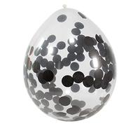 Folat B.V- Folat Globos con Confeti Negro 30 cm - 4 Piezas, Color, Costumes (08599)