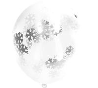 Folat B.V- Folat Globos con copos de nieve Confeti, color plata, 30 cm (Amscan 8569)