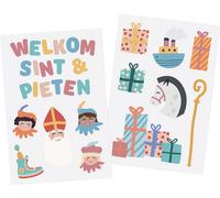 Folat B.V.- Folat Pegatinas en Las Ventanas 'Welkom Pieten' -Sint en Pieten-13 Piezas-San Nicolás Decoración Niños, Multicolor (65715)