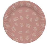 Folat B.V.- Folat Shower Deko, Babyparty, Rosa, WeißTeller-Blooming Baby Girl-23 cm-8 Stück, Color rosado (24997)