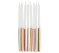 Folat B.V.- Folat Velas Glamour Metálico 10cm-24 Piezas Adornos para Pasteles cumpleaños, Aniversario de Bodas, Graduación, Baby Shower, Fiesta de niños, Multicolor, 10 cm (24257)
