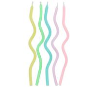 Folat B.V.- Folat Velas Sweet Swirl-15 cm-10 Piezas Adornos para Pasteles cumpleaños, Aniversario de Bodas, Graduación, Baby Shower, Fiesta de niños, Multicolor, 6 cm (24202)