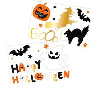Folat B.V.- Folat Vinilos para Ventanas Personajes BoOo-18 Pegatinas-Decoración de Halloween: Calabaza, Fantasma, araña, Bruja, Multicolor (23866)
