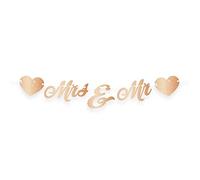 Folat - Banner de Carta de Oro Rosa de Boda recién Casado
