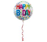 Folat - Feliz cumpleaños Globo de papel de aluminio con puntos - 45 cm