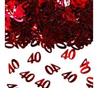 Folat-FOL214780 40. ° cumpleaños/Aniversario Decoraciones de Mesa/Confeti Rojo rubí, Color, 1 x 14 g. (21478)