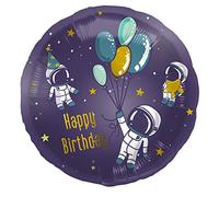 Folat Globo de aluminio Cumpleaños Espacio-45 cm, color morado (67927)