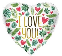 Folat Globo de aluminio en Forma de Corazón I Love You-45 cm, multicolor (67951)