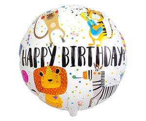 Folat - Globo De Papel de aluminio '¡Feliz cumpleaños!' Animales - 45cm