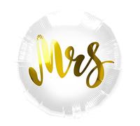 Folat- Globo de papel de aluminio 'Mrs' Wedding, Color white (62999)