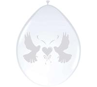 Folat - Globos De Boda De Color Blanco con Palomas Románticas - 12In/30cm - 8 Piezas