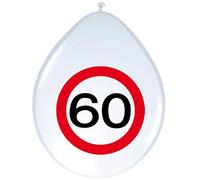 Folat - Globos de la señal de tráfico del 60 cumpleaños - 8 piezas