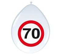 Folat - Globos de la señal de tráfico del 70 cumpleaños - 8 piezas