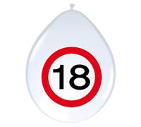 Folat - Señal De Tráfico Cumpleaños Globos 18 años - 12In/30cm - 8 piezas