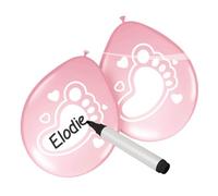 Folat - Globos para escribir Bebé Niña - 6 piezas