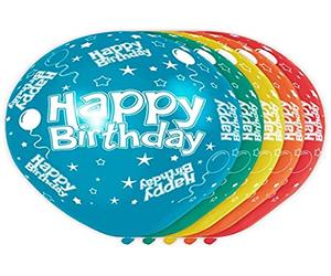 Folat - Helio Adecuado Metálico Globos Para Feliz Cumpleaños Decoración - Multicolor - 12In/30cm - 5 piezas