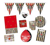 Folat - Paquete de fiesta temática de Red Pirate - Perfecto para fiestas