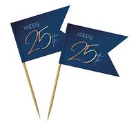 Folat Recogedores de Fiesta Elegante Verdadera azul Años-36 piezas, color blue, Número 25 (66825)