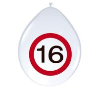 Folat - Señal De Tráfico Cumpleaños Globos 16 años - 12In/30cm - 8 piezas