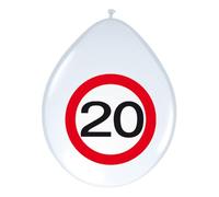Folat - Señal De Tráfico Cumpleaños Globos 20 años - 12In/30cm - 8 piezas