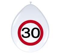 Folat - Señal De Tráfico Cumpleaños Globos 30 años - 12In/30cm - 8 piezas
