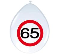 Folat - Señal De Tráfico Cumpleaños Globos 65 años - 12In/30cm - 8 Piezas