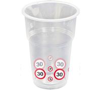 Folat - Vasos de plástico de la señal de tráfico del 30 cumpleaños - 10 piezas