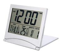 Foldable Portable Desktop Digital LCD Display Thermometer Calendar Alarm Clock, Digital Alarm Clock Batt