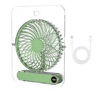 Folding Desktop Fan - Rechargeable Quiet Airflow, Clear Portable Blower Set