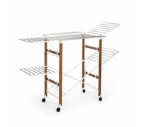 InnovaGoods® Tendederos Plegables, Tendedero de 38 Barras, Tendero Plegable Incluye Soportes para secar Calzado, Tendedero Extensible 4 Ruedas de rotación de 360º y Bloqueo de Seguridad.