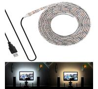 FOLGEMIR Retroiluminación de TV - 5 metro 300 LED - Blanco Cálido, tira de luz LED USB de 5V, adecuado para HDTV y pantalla plana para PC, autoadhesivo, flexible, impermeable - IP65