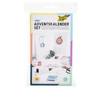 folia Juego de Calendario de Adviento 9401 con 24 Bolsas de Papel aptas para Alimentos en Color Blanco, cordón y Pegatinas con números.