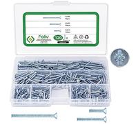 Foliv 320 tornillos para cajas de interruptor, caja surtida, diámetro de 3,2 x 15 mm, 3,2 x 25 mm, 3,2 x 40 mm, tornillos avellanados de acero galvanizado con ranura PZ1, para reparación de enchufes