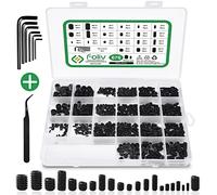 Foliv Juego de 676 tornillos prisioneros M2, M3, M4, M5, M6, M8, tornillos prisioneros, hexágono interior, DIN 913, tornillos de cabeza hexagonal con llave para tirador de puerta, pomo de puerta,